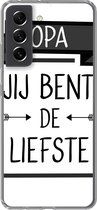 Geschikt voor Samsung Galaxy S21 FE hoesje - Quotes - Opa jij bent de liefste - Spreuken - Opa - Siliconen Telefoonhoesje