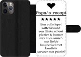 Bookcase Geschikt voor iPhone 11 Pro telefoonhoesje - Spreuken - Papa's recept - Quotes - Papa - Met vakjes - Wallet case met magneetsluiting