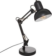 Atmosphera Tafellamp/bureaulampje Design Light Classic - zwart - metaal - H56 cm - Leeslamp
