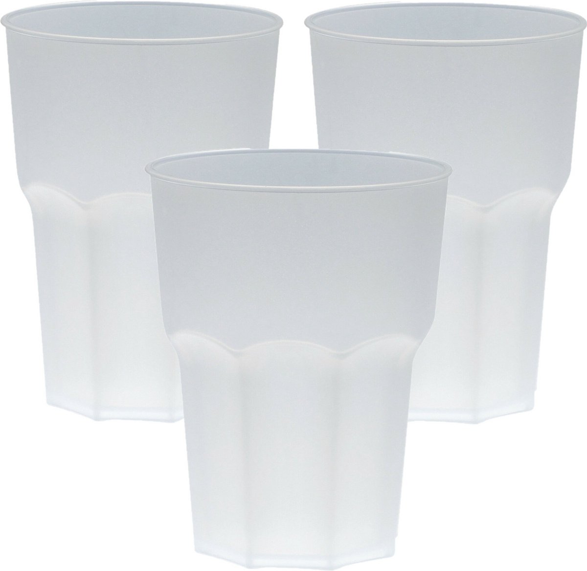 Limonade/drinkbeker onbreekbaar kunststof - 12x - wit - 480 ml - 12 x 9 cm - camping bekers
