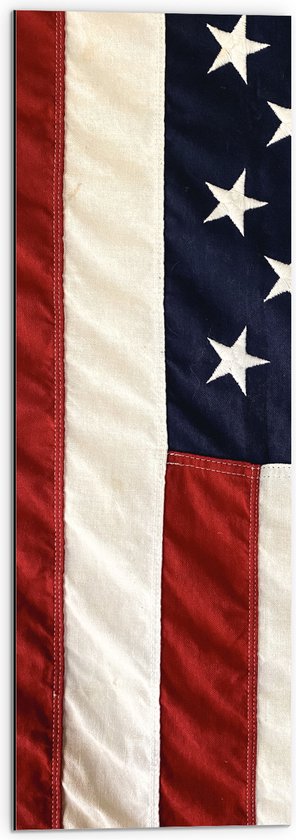 Dibond - Amerikaanse Vlag - 30x90 cm Foto op Aluminium (Wanddecoratie van metaal)