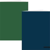 Verhaak - Blokschrift A4 - lijn - Soft Touch Rave - Blauw en Groen - Schriften - Schoolspullen - Schoolgerief