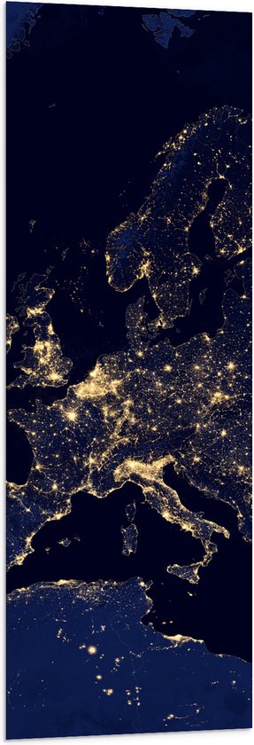 Vlag - Kaart van Europa - 40x120 cm Foto op Polyester Vlag