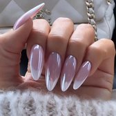 Press On Nails - Nep Nagels - Paars- Roze - Glossy - Almond - Long Oval - Manicure - Plak Nagels - Kunstnagels nailart - Zelfklevend - 7P