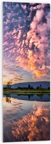 Acrylglas - Landschap - Water - Bomen - Gras - Wolken - Kleuren - 40x120 cm Foto op Acrylglas (Wanddecoratie op Acrylaat)