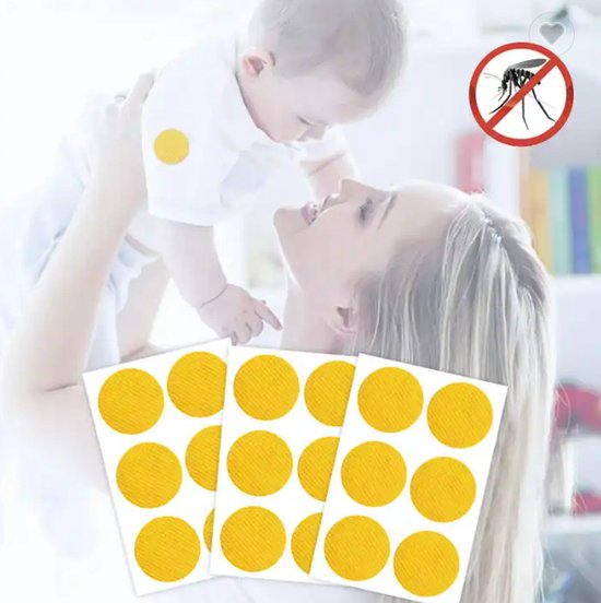 Foto: 90 gele anti muggen stickers citronella pleister deet vrij baby kind veilig anti mug pleisters antimug antimuggen mosquito repellent muggenbescherming muggenstekker tegen muggenstickers ongedierte insecten bestrijding