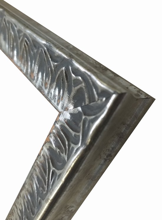 Cadre photo bois baroque aspect Argent 15x20cm