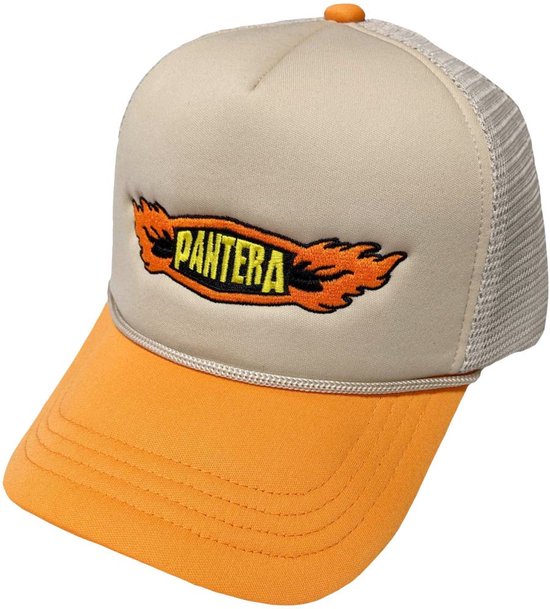 Pantera - Flames Logo Trucker pet - Creme/Oranje