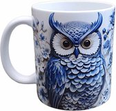 Bedrukte beker - Uil - Owl - Koffie mok - Thee Mug - Geschenk - Collega
