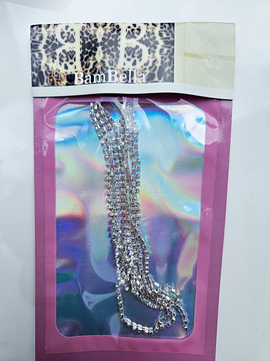 BamBella® - Strass ketting lint - 1 meter - SS6 2mm - steentjes touw nep crystal Glitter band