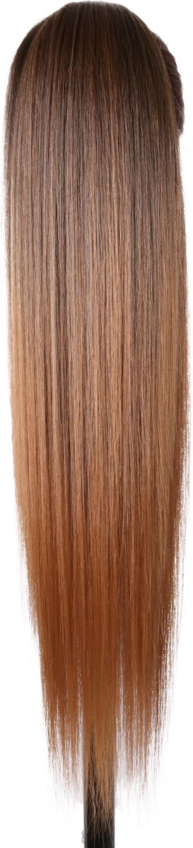 Miss Ponytails - Yaki Straight ponytail extentions - 28 inch - Zwart/ Bruin T1B/30 - Hair extentions - Haarverlenging - Paardenstaarten