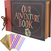 Plakboek met opdruk ‘Our Adventure’, fotoalbum met 80 pagina's, doe het zelf, handgemaakt album, familiefotoalbum, verjaardag, vakantiegeschenk