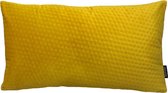 Yellow Velvet Button Long Kussenhoes | Fluweel / Velours | Geel | 30 x 50 cm