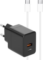 Dual USB C Snellader Set - USB-C naar USB-C Kabel 1 Meter - 35W - Geschikt voor S24,S23, S22, S21, S20 series en A73, A53, A13, A23 series - Power Delivery & PPS Fast Charging
