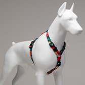 Lindo Dogs - Luxe hondentuigje - Harnas hond - Verstelbare tuig - Anti-trek tuig - Reindeer - Rood/Groen - L