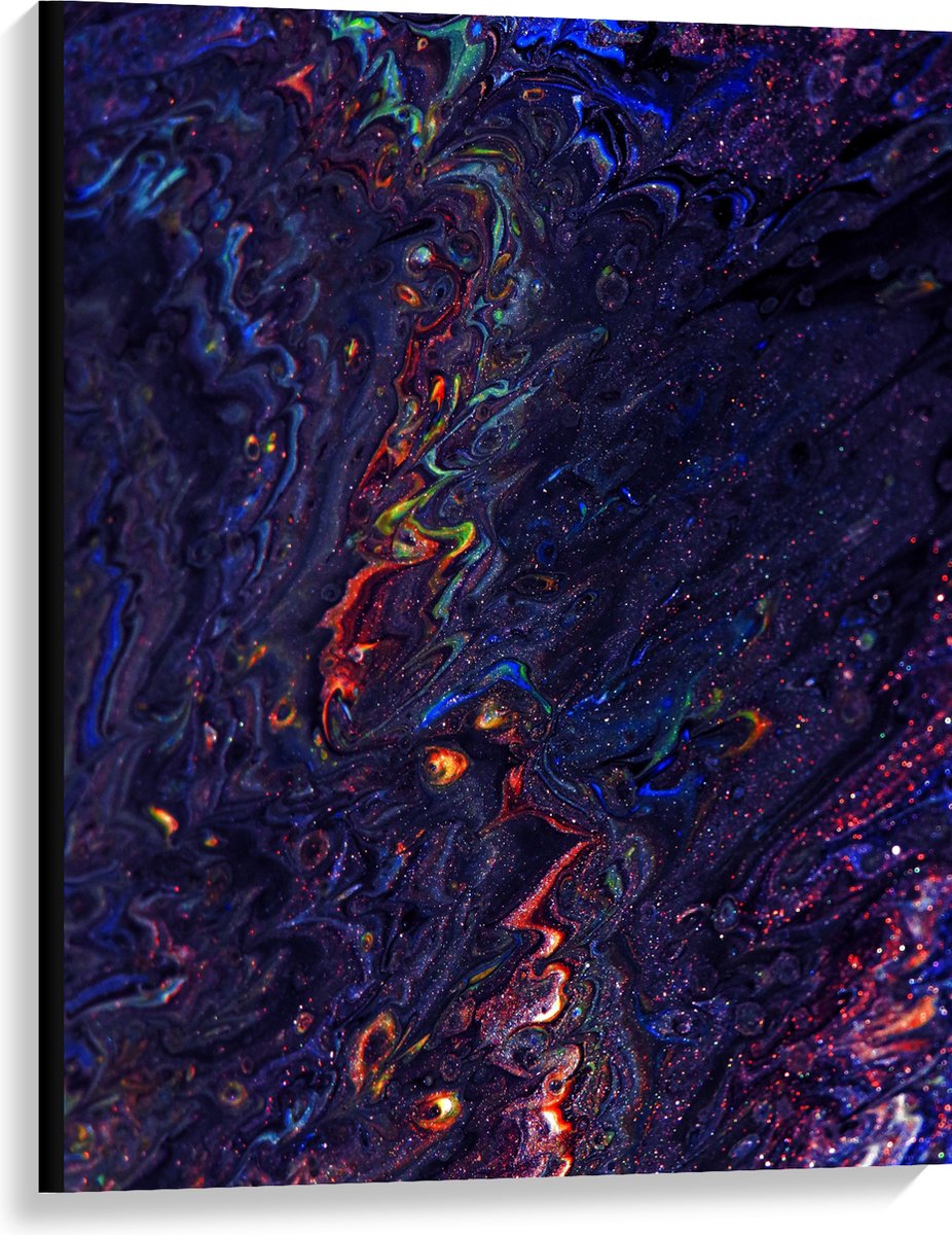 Canvas - Donkere Tinten Verf Gemixt - 75x100 cm Foto op Canvas Schilderij (Wanddecoratie op Canvas)