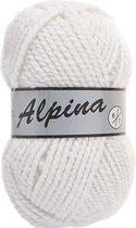 Alpina 6 wit lammy yarns dik garen met 50% wol
