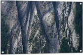Tuinposter – Berg - Zijkant - Bomen - Bosjes - 90x60 cm Foto op Tuinposter (wanddecoratie voor buiten en binnen)