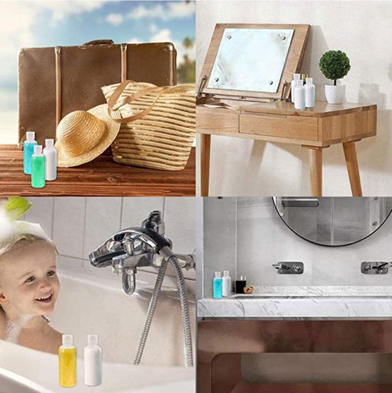 6 stuks reiszakjes voor toiletartikelen, 90 ml reisflessen, lekvrij