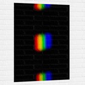 Muursticker - Regenboogkleurige Vlekjes op Zwarte Achtergrond - 80x120 cm Foto op Muursticker