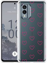 Cazy Hoesje geschikt voor Nokia X30 Kleine Hartjes