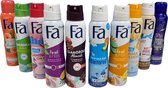 Fa Deodorant Spray 10 Stuks - Voordeelverpakking - Caribbean | Luxurious Moments | Flamingo | Komkommer & Meloen | | Paradise | Winter Lama | Glamorous | Orchidee | Passievrucht | Santorini