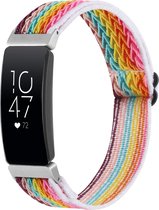 By Qubix Geschikt voor Fitbit Inspire 2 Elastische solo loop nylon bandje - Multicolor Smartwatchbandje bandje Armband Polsband Strap Band Watchband