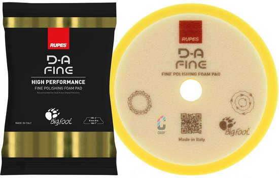 Tampons De Polissage RUPES D-A Fine - Lot De 2 - Jaune Moyen 130-150 Mm - Pour Polisseuse Excentrique