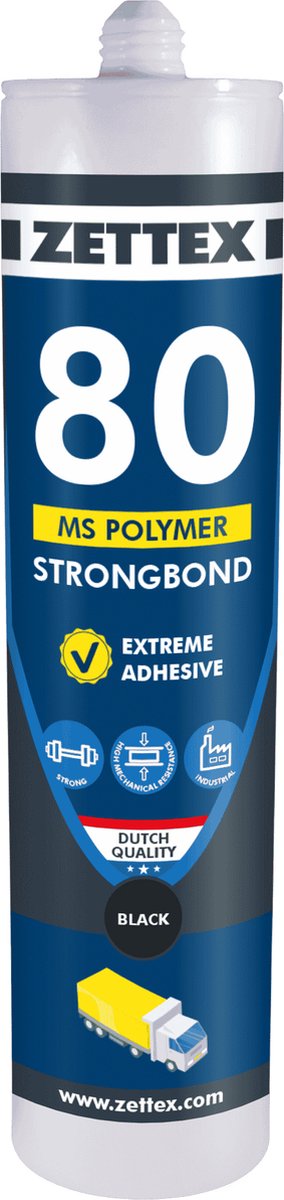 MS 80 Strongbond - Zwart - 290 ml
