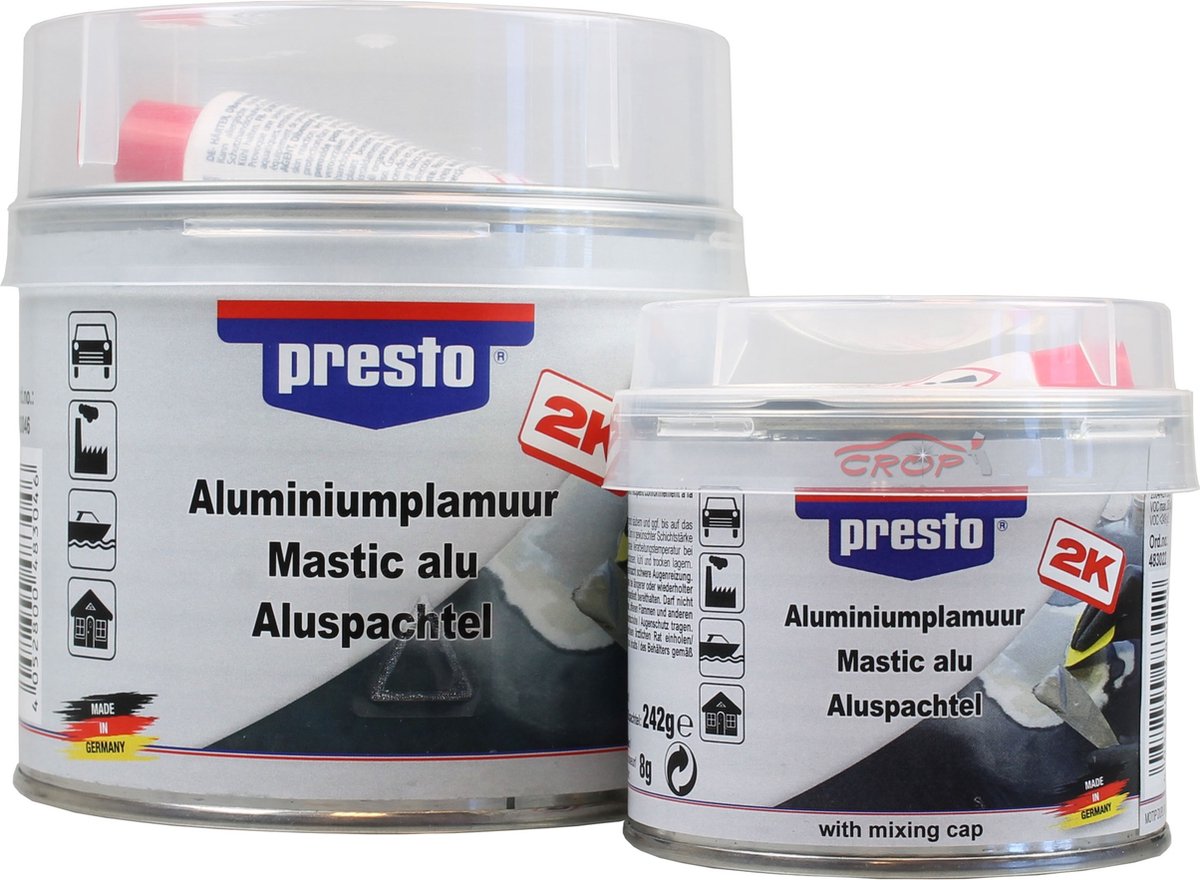 PRESTO Aluminium Metaal Plamuur met Verharder - 250 gram