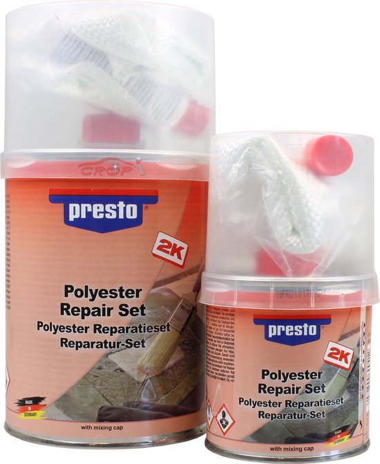 Kit de réparation polyester et fibre de verre PRESTO - 1000 grammes