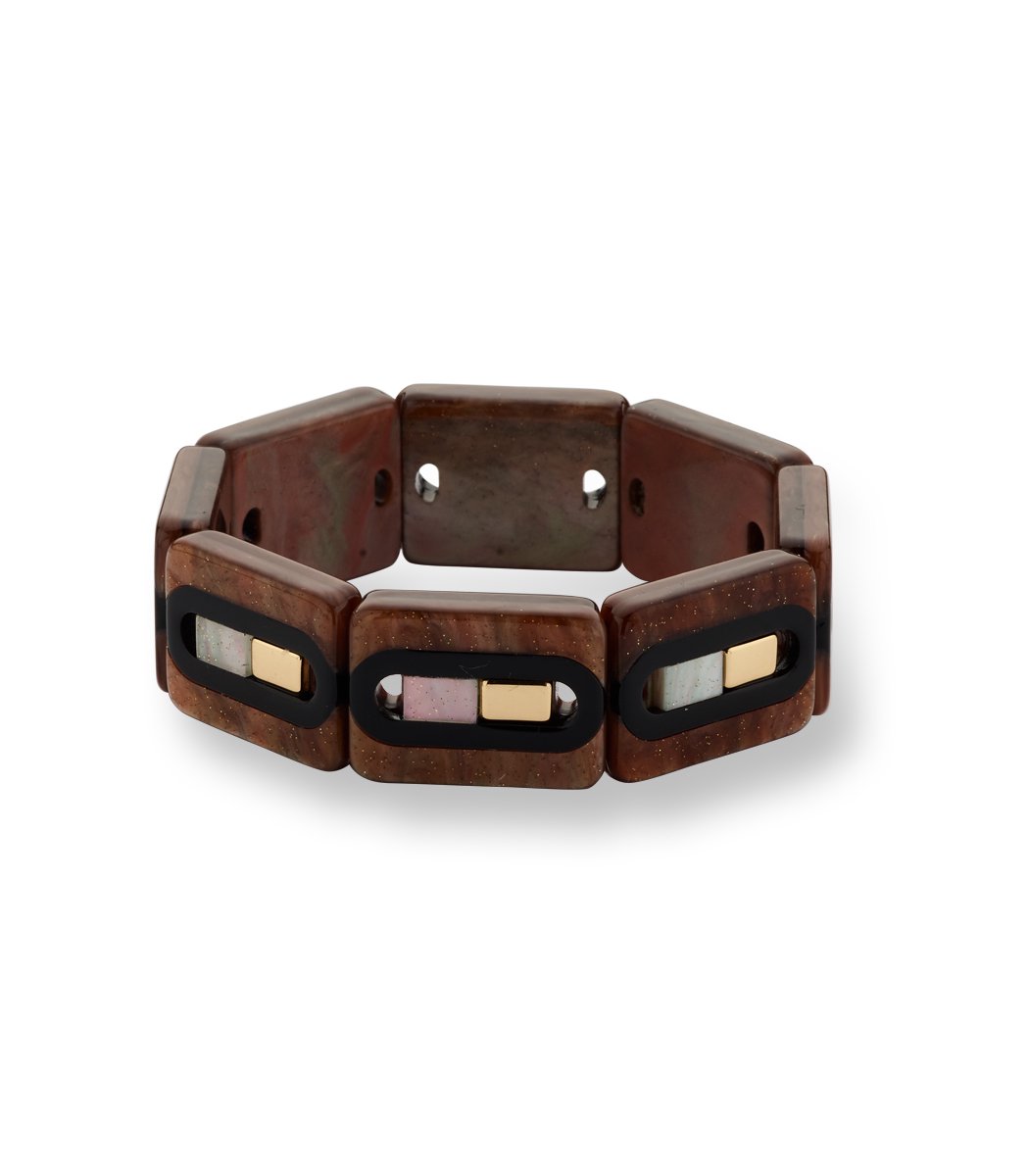 Les Cordes - Armband - KENIA (AB) - Kleur Bruin - Metaal - Sieraad Dames - Juwelen - Minimalistische armbanden