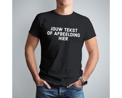 Bedrukking naar wens / voor en achter - T-shirt zwart M