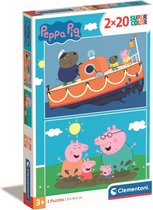 Clementoni - Puzzle 2X20 pièces Peppa Pig, Puzzles pour enfants, 3-5 ans, 24797