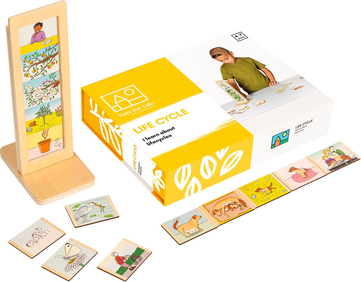 Toys for Life 'Levenscyclus' - Educatief speelgoed - Educatieve spellen - Sensorisch speelgoed - Spelend leren - Houten speelgoed - Speelgoed vanaf 4 jaar
