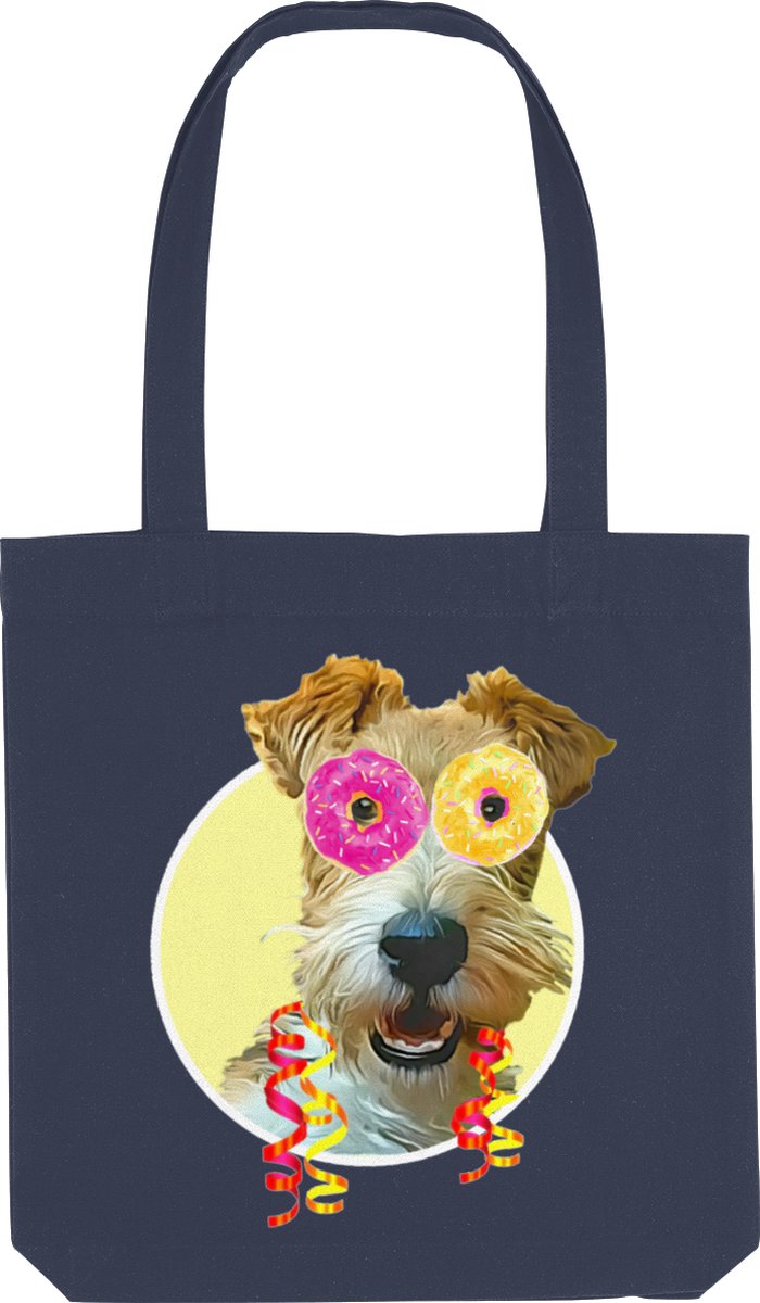 The ODD Bags - Tas - Donkerblauw - Foxterrier - Art - Let's Party - LIMITED