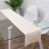 Chemin de table tissé vinyle beige | Nappes Françaises®