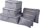 Pathsail® Cubes d'emballage Set 6-Piece - Rangement pour sièges-auto de bagages - Ensemble d'organisateur de valise - Grijs