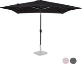 VONROC Premium Stokparasol Rosolina 280x280cm - Incl. beschermhoes – Vierkante parasol - Kantelbaar – UV werend doek - Zwart
