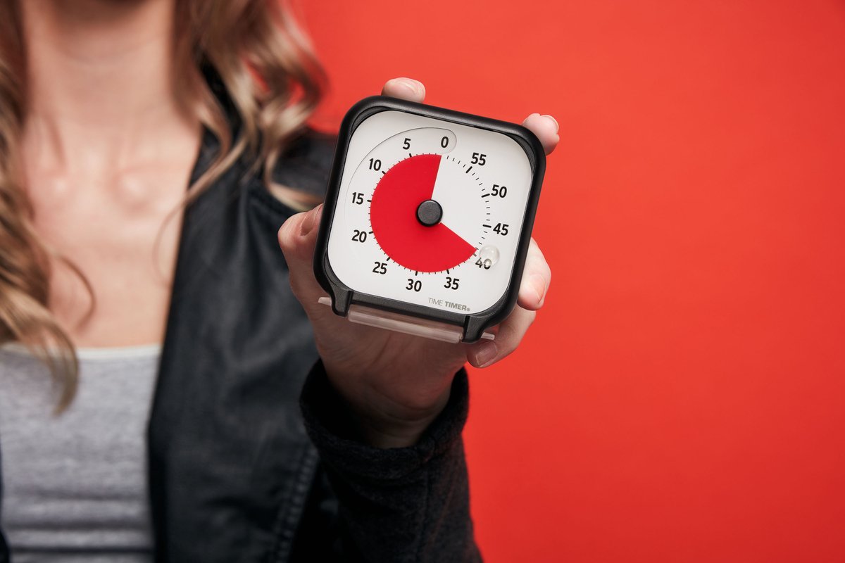 Time Timer® Original Small/Pocket - visuele countdown timer small - 60 minuten - zwart met rode schijf — afbeelding 3