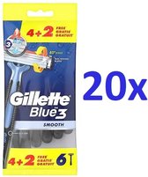 Gillette Blue 3 Smooth Wegwerpmesjes - 20x6st - Voordeelverpakking