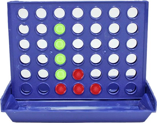 Bingo Vier op een rij - blauw/rood/groen - reisspel
