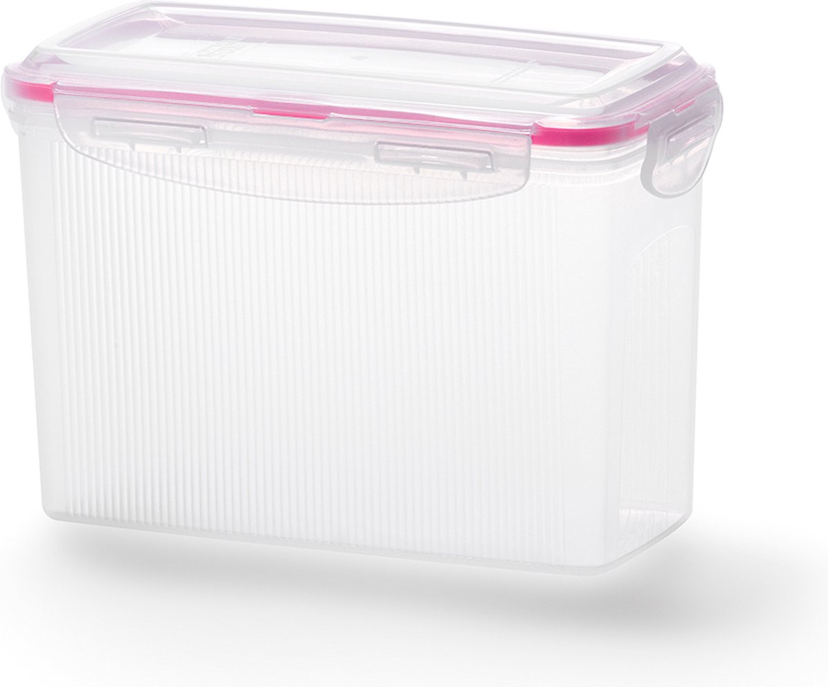 Lock&Lock Beschuitbus en Cracker bewaardoos - Knackebrod bewaardoos - 100% luchtdicht - BPA vrij - PFAS vrij - Bewaardoos met deksel - Voorraaddozen - Set van 2 stuks - Transparant met Roze ring — cadeau in Cadeau-ideeën - foto 3