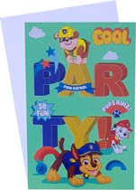 PAW Patrol - uitnodigingen - Groen - 5 stuks met envelop - verjaardag - kinderfeestje