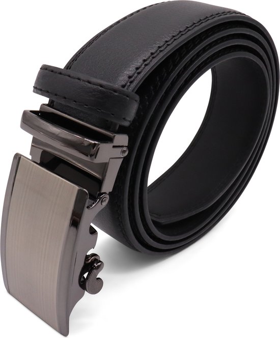 Extra lange Automaat riem - Grote maat riem - riem zonder gaatjes - riem heren - 160 cm - zwart M