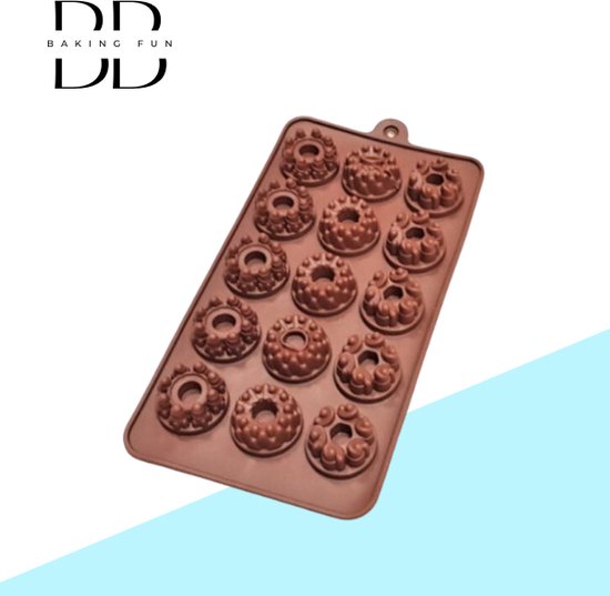 Luxe Siliconen mal voor rozetchocolade 21.5 x 10cm - Chocolade vorm - Ruby chocolate (Roze chocolade) - Snoep / Bonbon chique mal - Geschikt voor oven en vaatwasser bestendigd.