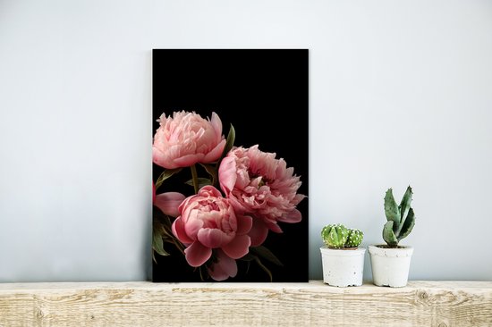 Décoration murale Métal - Peinture Aluminium Industriel - Fleurs - Pivoine - Rose - Botanique - Nature - 20x30 cm - Dibond - Photo sur aluminium - Décoration murale industrielle - Pour le salon/chambre
