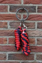 MHS Halstertouw Double Small normal clip 1,5 M Navy / Rood