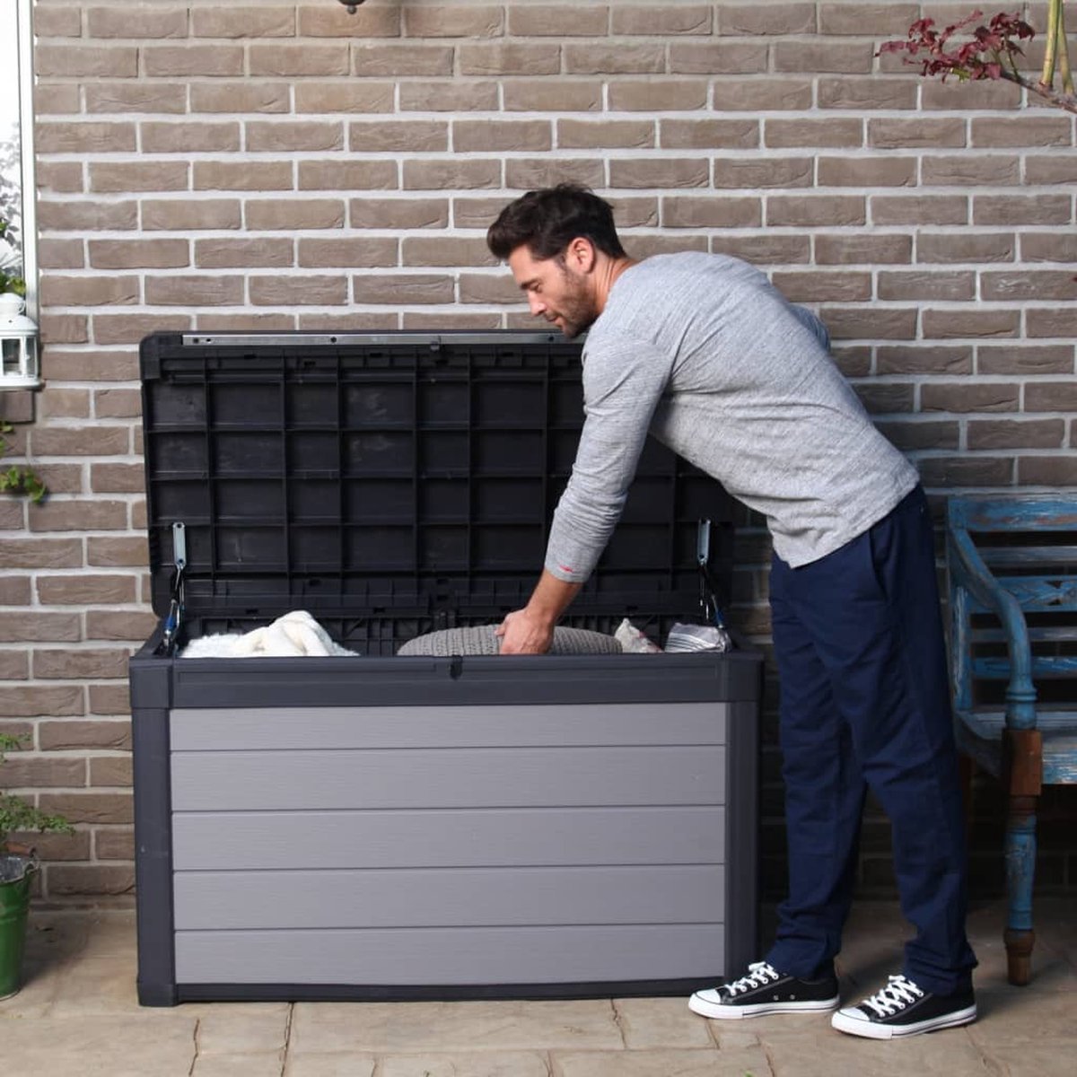 Keter boîte de rangement pour l'extérieur darwin 670 l gris KETER