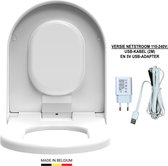 PURE-D - Toiletbril met geïntegreerde geurextractie - Gemakkelijk te installeren - Soft Close & Quick Release - Traffic White (RAL9016) - Netstroom 110-240V